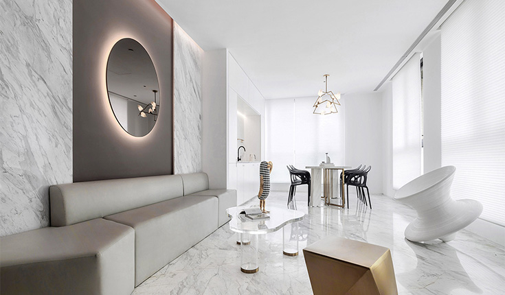 BANMOON服装办公室,一条白裙延伸的办公空间